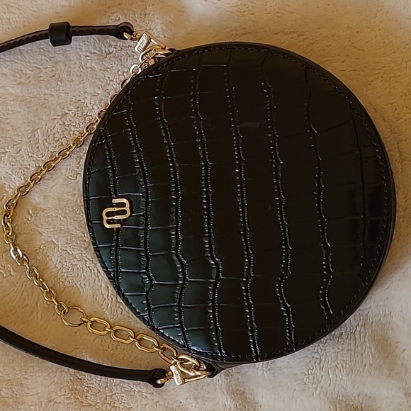 Maje crocodile embossed leather handbag black - Picture 3 of 6